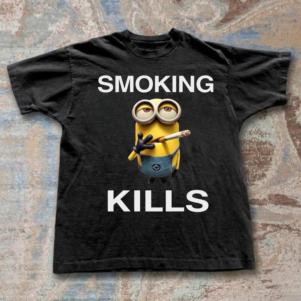 Smoking Kills Black Cotton T-Shirt